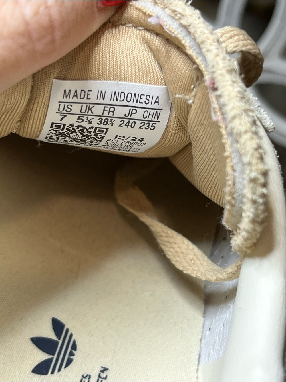 Adidas Gazelle Suede Sneakers in Cream with Navy Stripes - Picture 9 of 12